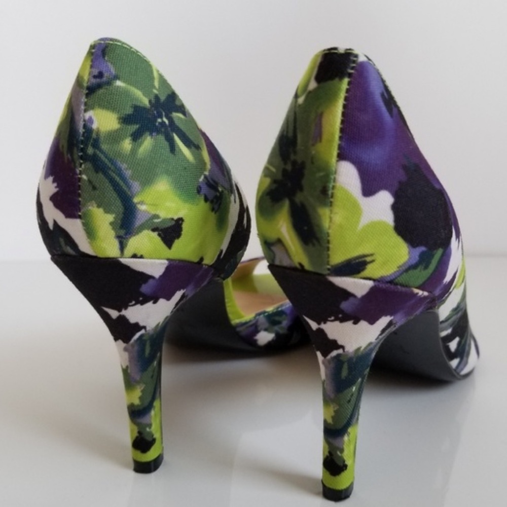 NWT Marc Fisher DOrsay Pumps Peep Toe Floral Heels - Picture 7 of 8